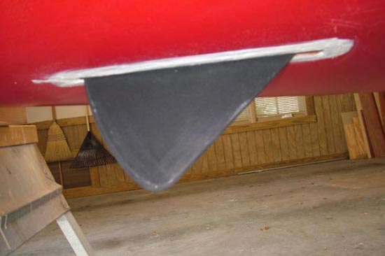 A kayak with a retractable skeg installed
