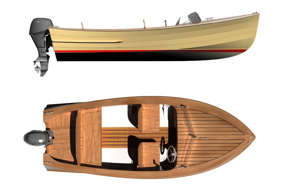 Rhode Runner - a modern kit-built wooden motorboat in the style of a classic 1950s runabout