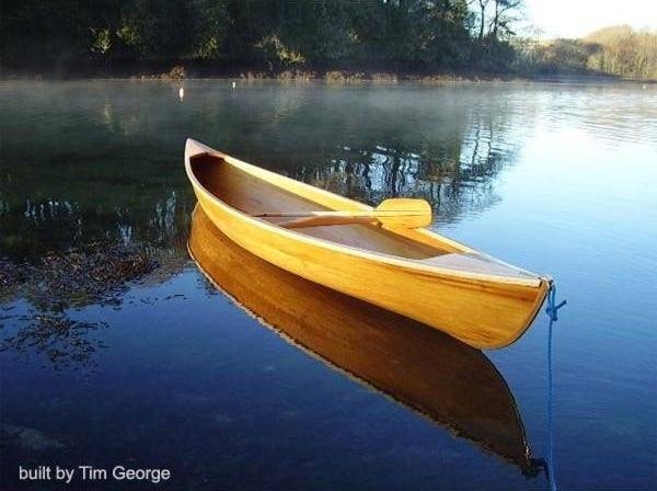 The Rob Roy solo canoe from Bear Mountain Boats is a classic solo canoe built using wood strip construction