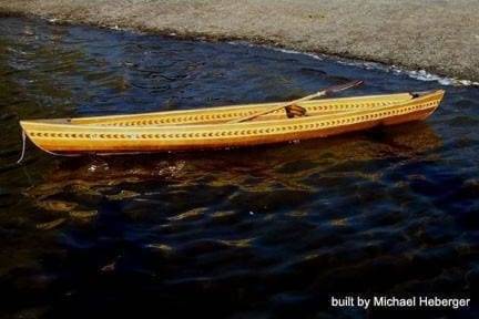 The Rob Roy solo canoe from Bear Mountain Boats is a classic solo canoe built using wood strip construction