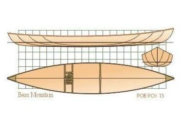 The Rob Roy solo canoe from Bear Mountain Boats is a classic solo canoe built using wood strip construction