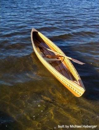 The Rob Roy solo canoe from Bear Mountain Boats is a classic solo canoe built using wood strip construction