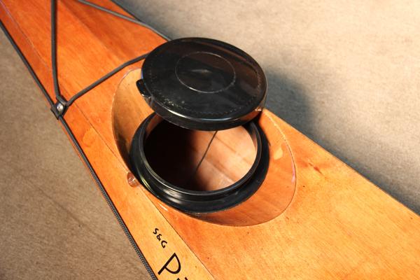 Waterproof rubber hatch on a Petrel kayak