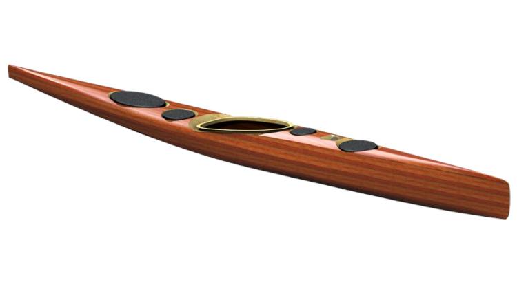 The Runner wood-strip expedition sea kayak from Guillemot Kayaks