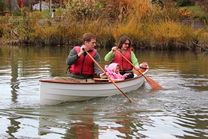 Sassafras 16 mkII modern lightweight clinker-style tandem canoe