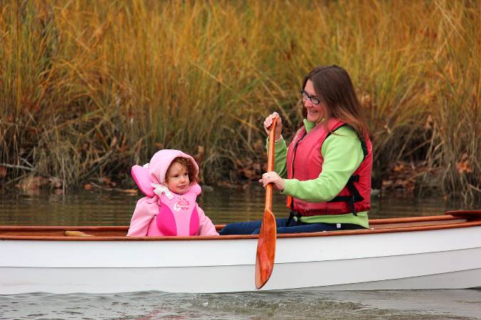 Sassafras 16 mkII modern lightweight clinker-style tandem canoe