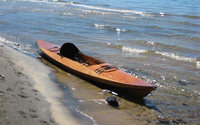 Sea Island Sport sit-on-top wooden kayak