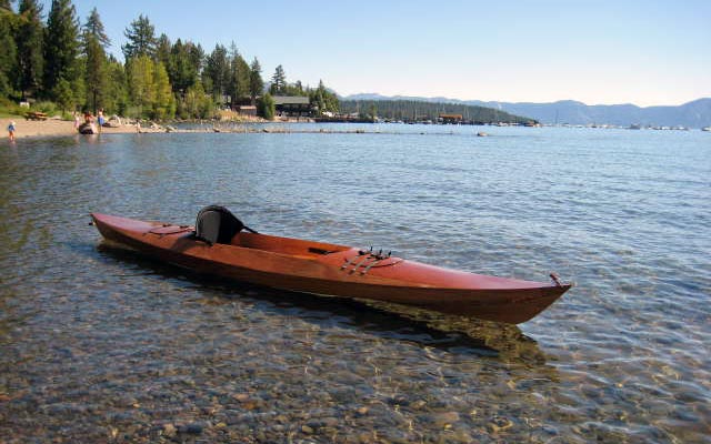 Sea Island Sport sit-on-top wooden kayak
