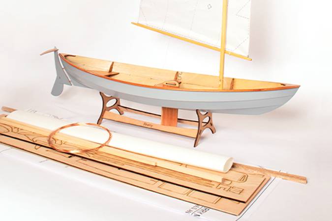 Kit contents for the scale model of the Skerry