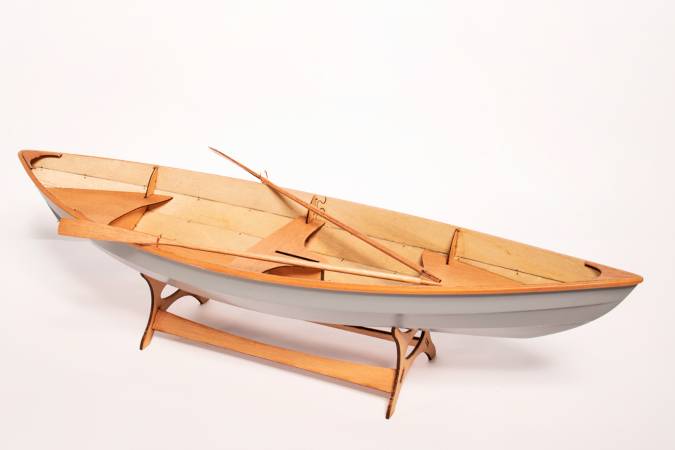 A scale model of the Skerry, set up as a rowing boat