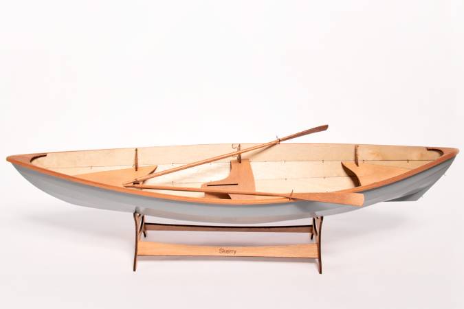 A scale model of the Skerry, set up as a rowing boat