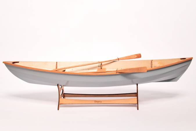 A scale model of the Skerry, set up as a rowing boat