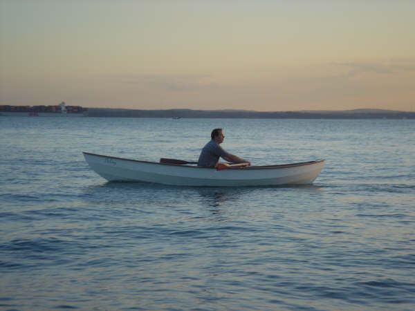 Skerry rowing boat built at home from a Fyne Kit