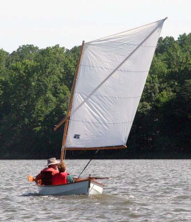 Fast home made clinker sailing boat Skerry