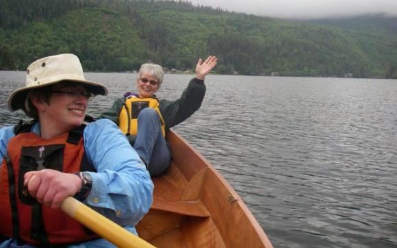 Fun in a home made diy rowing boat