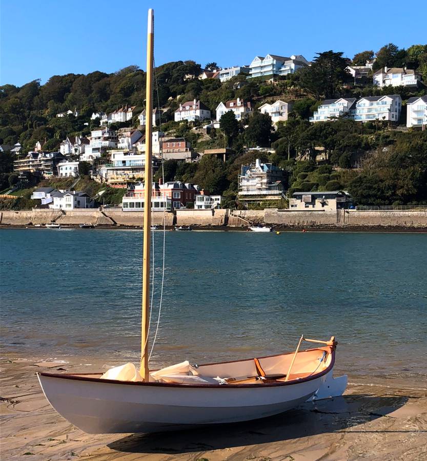A home-built Skerry, a DIY wooden sailing boat built from a kit