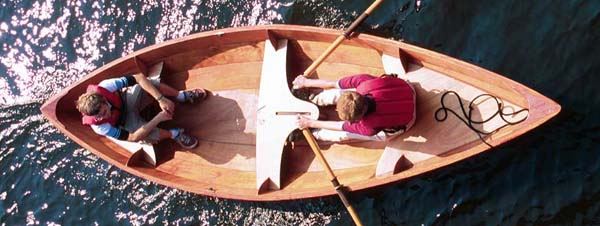 Looking down on a Skerry rowing boat
