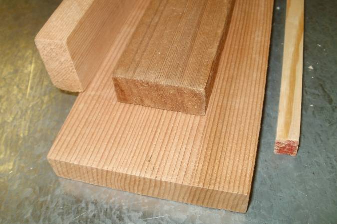 Solid Western Red Cedar wood, planed to size