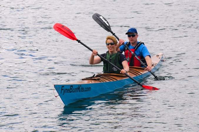 The Sport Tandem is a fast wooden kayak perfect for athletic couples