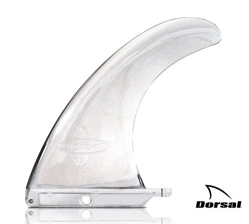 Dorsal longboard centre fin with a deep rake