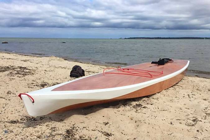 The Ta'al touring SUP made from lightweight plywood