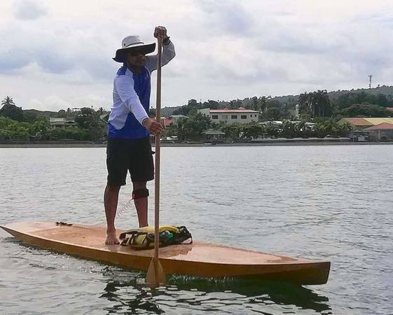 The Ta'al touring SUP made from lightweight plywood
