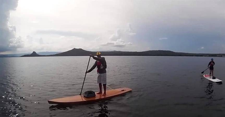 The Ta'al touring SUP made from lightweight plywood