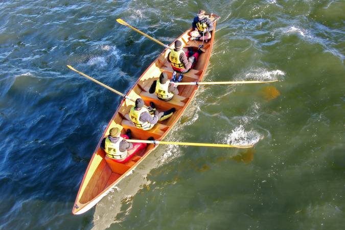 The CLC Team Dory is a stable and fast rowing boat for competition and 