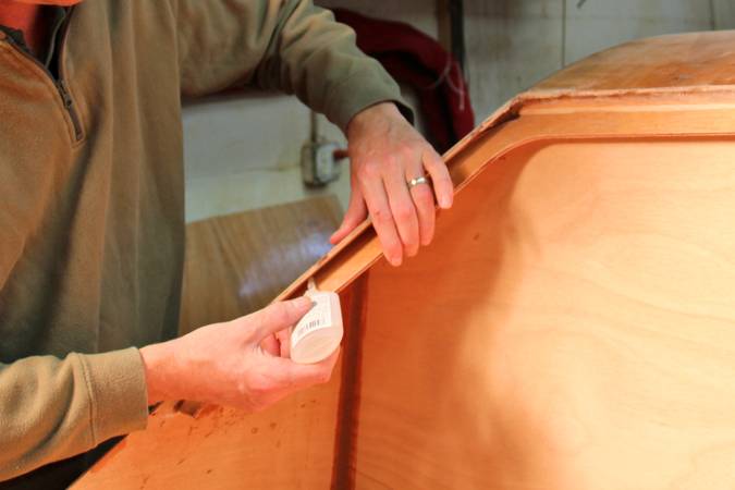 Building the teardrop caravan - installing the galley sill