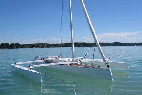 The Trika 540 trimaran can be built from plywood at home