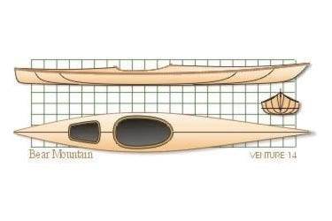 The Venture 14 is a short and sporty wood-strip sea kayak for shorter paddlers