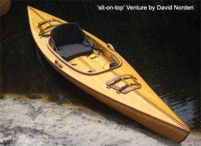 A modified Venture 14 kayak made into a sit-on-top kayak