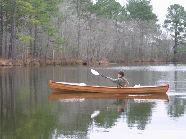 Voyager expedition canoe built in wood from the plans