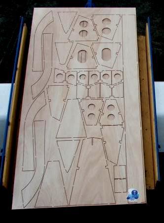 Plywood kit parts for building the W17 trimaran