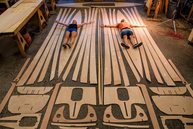 Building the clinker-style wooden sailing canoe, Waterlust