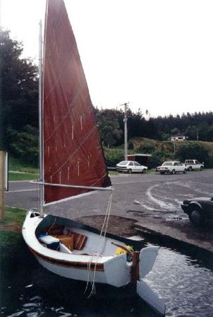 Home made 13 foot sailing boat built from plans from Fyne Boat Kits