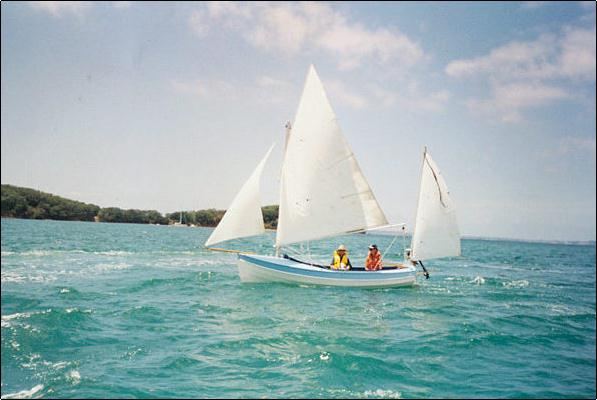 A home made 15 foot Navigator sailing dinghy