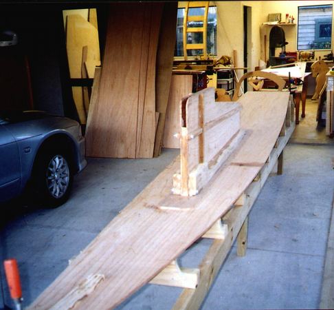 Centreboard case of a Sweet Pea cabin cruiser built from Welsford plans