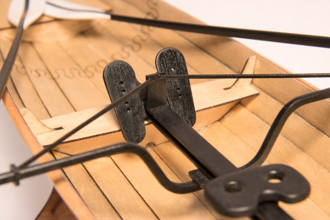 Scale model of the Annapolis Wherry, with working rowing frame