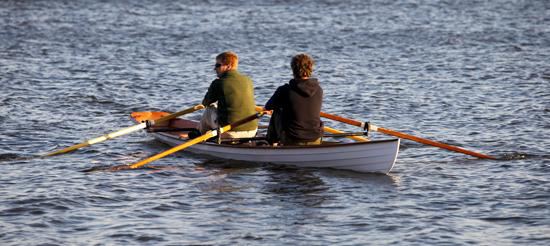 DIY two seat rowing boat built from a kit