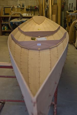 stitching a rowing boat from fyne boat kits