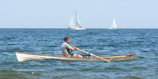 Rough sea and a rowing wherry