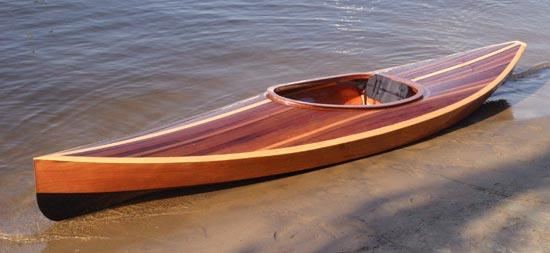 Wood Duck recreational kayak with a cedar-strip deck