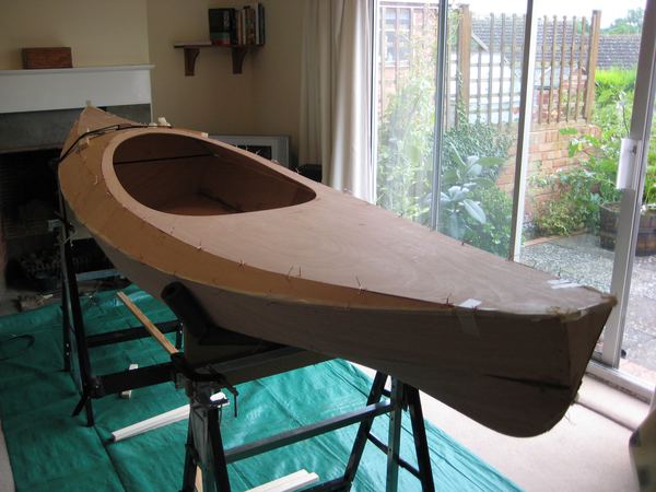 Stages in building a Wood Duck kayak from a kit