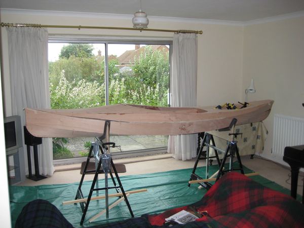 Stages in building a Wood Duck kayak from a kit