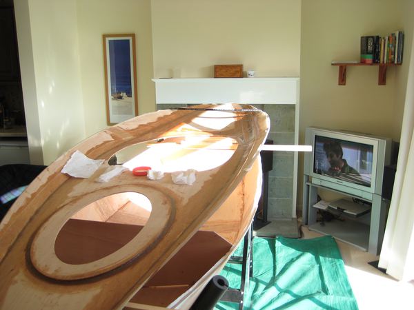 Stages in building a Wood Duck kayak from a kit