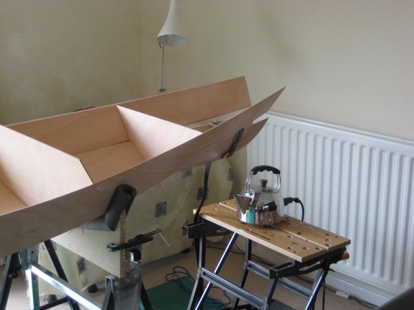 Stages in building a Wood Duck kayak from a kit