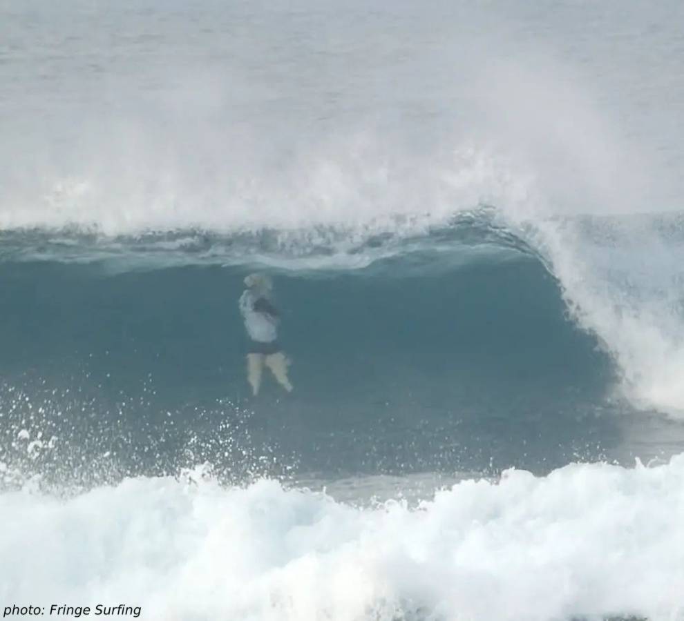 Wooden bodysurfing handplane by Fyne Boat Kits