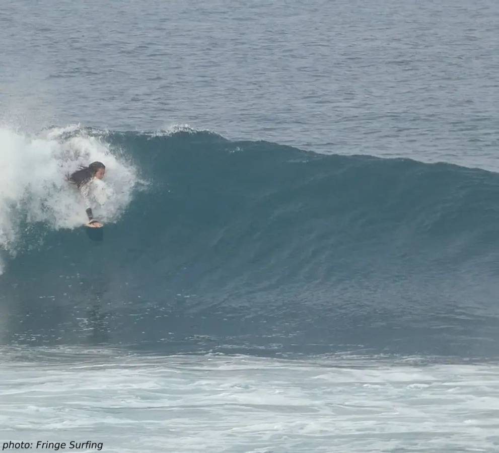 Wooden bodysurfing handplane by Fyne Boat Kits