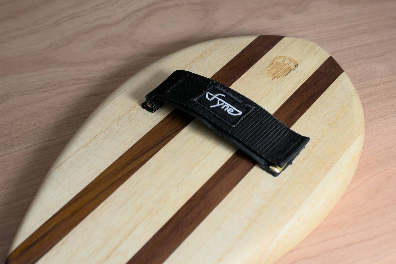 Wooden handplane - hand strap detail